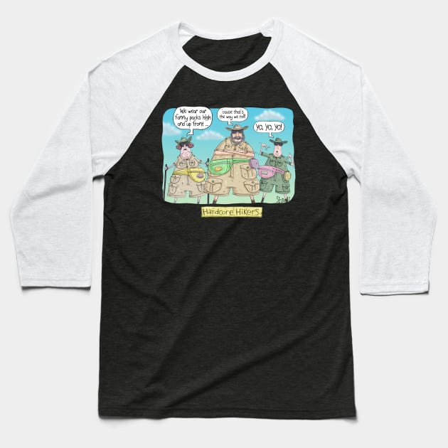 Hardcore Hikers Baseball T-Shirt by macccc8